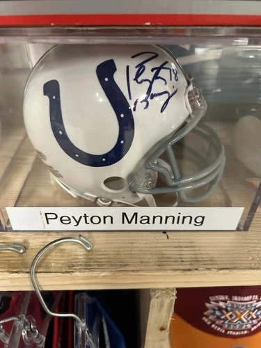 PEYTON MANNING Signed/Autographed Indianapolis Colts Riddell Mini Helmet W/case