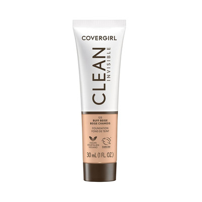 COVERGIRL Clean Invisible Foundation Makeup, Dewy & Glowy Natural Finish, Builda