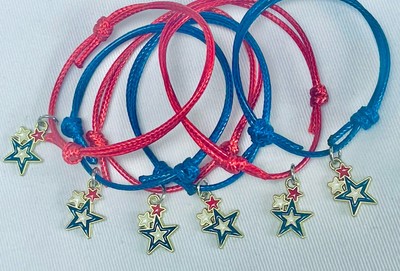 6 STERNE FREUNDSCHAFTSARMBÄNDER SCHULABGÄNGER, PARTYTÜTENFÜLLER GESCHENKE PREISE