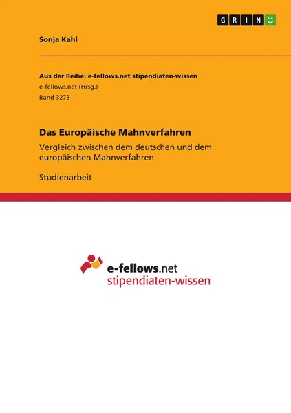 Das EuropäIsche Mahnverfahren Sonja Kahl Taschenbuch 28 S. Deutsch 2019-image