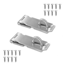 2 Pack 5in Hasp Lock Latch Heavy Duty Stainless Steel Gate Shed Door Lock