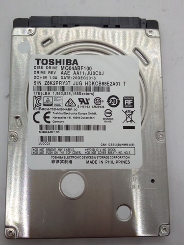 TOSHIBA*** MQ04ABF100 *** 1TB*** SATA HDD Notebook 2,5'' ZOLL#NFP1709