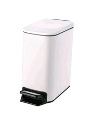 White Slim Bathroom Trash Can with Lid Soft Close, 6 Liter / 1.6 Gallon NIB