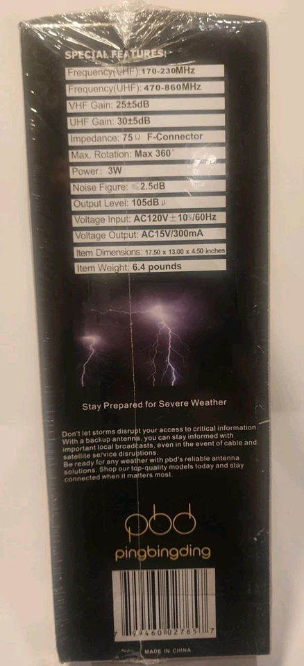 pingbingding WA2608 HDTV Antenna Amplified Digital Outdoor With Mounting Pole - Image 3 of 4