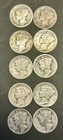 Mercury dimes. Lot Of Ten