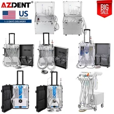 Dental Portable Mobile Delivery Unit Cart Suction System Air Compressor 4Holes