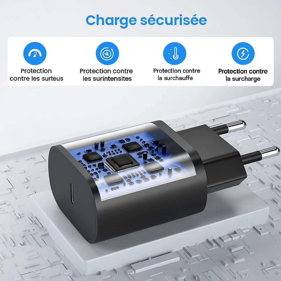 Chargeur secteur USB-C 25 W JiCghemg Samsung Galaxy - Photo 2/4