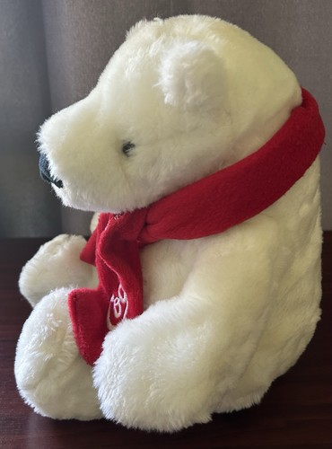 Oso polar Coca-Cola Coca-Cola 7" peluche con bufanda roja 2013 vacaciones en muy buena condición - Imagen 7 de 24