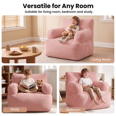 Children Armchair Kids Bean Bag Chair, Compression Mini Sofa Couch for Playroom