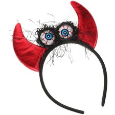 Red Halloween Headband Light Up Devil Horns Cosplay Party Accessory