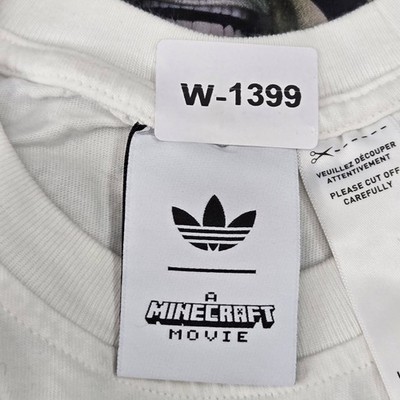 Adidas x Minecraft Men Shirt SMALL White The Movie Logo Chicken