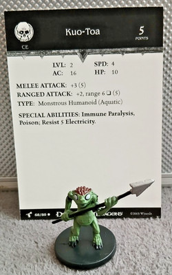 Kuo Toa #68 Figur + Karte Harbinger, DnD Miniatur Wizard 2003