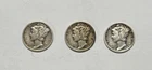 1936 D Mercury Silver Dimes Circulated As Pictured Lot Of Three (SP102)