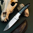 7.7" inch D2 Steel Hunting Knife Full Tang Resin Handle Fixed Blade + Sheath — photo 1