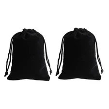  2 Pcs Travel Velvet Jewellery Pouch Storage Bag Drawstring Packaging