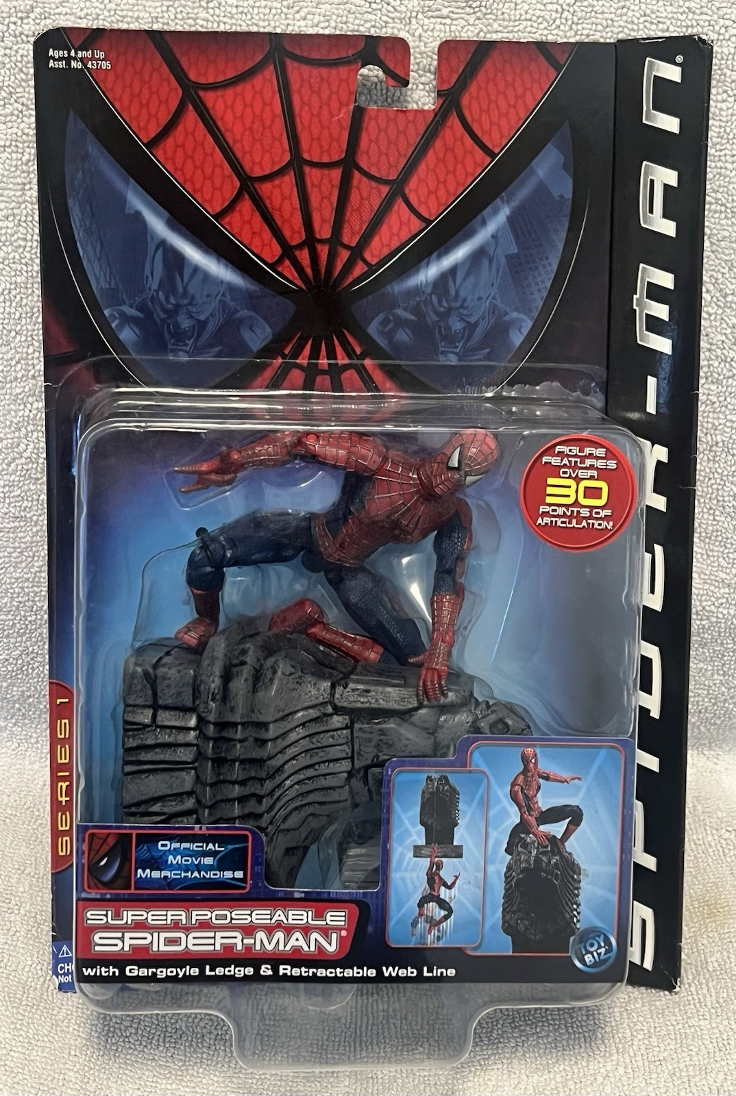 Toy biz spider man official movie merchandise series 1 #43706 super portable