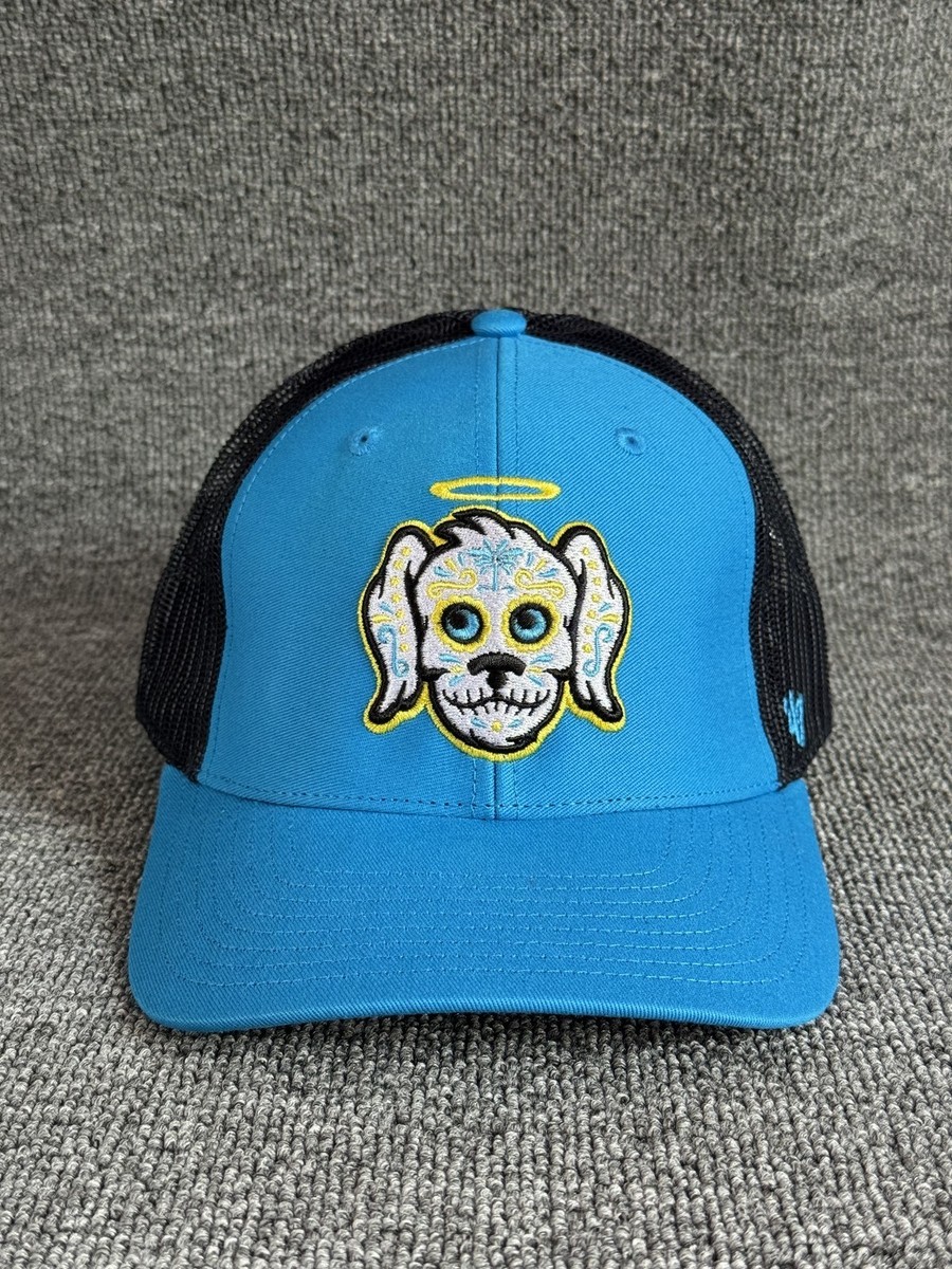 '47 Brand Sugar Skull Dog Trucker Snapback Blue Black OSFA Mesh Back Hat
