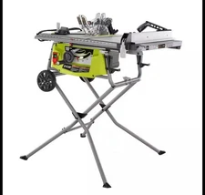 Portable Table  Saw with Stand RYOBI 10 in. Jobsite Contractor Folding Compact