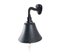 Rustic Black Cast Iron Hanging Ship's Bell 6 Inch -Captains Bell-Rustic Wall Art