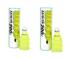 Yonex Mavis 200i Nylon 12 Shuttlecock Pack of 2 Yellow