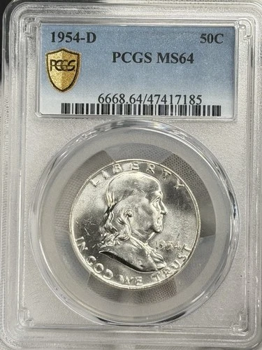 1954-D 50c Franklin Half Dollar PCGS MS64 Denver Silver Benjamin US Coin