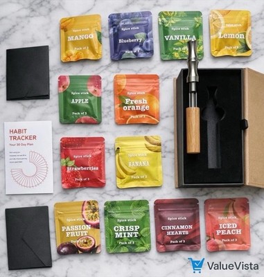 Stress RELIEF Flavoured Air Device Inhaler with 36 Flavour Cores - Premium Set