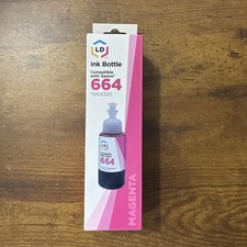 LD Compatible Ink Bottle Replacement for Epson 664 T664320 High Yield Magenta