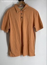 Tommy Bahama Mens Orange Pima Cotton Modern Fit Short Sleeve Polo Shirt Size L