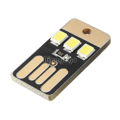 10 x Card Lamp Bulb Led Keychain Mini LED Night Light Portable USB Power White