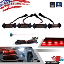 Smoked Front Grille Red Led Lights For 2016-2019 Toyota Tacoma Wtrd Pro Grill