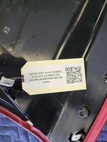 ALFA ROMEO STELVIO 2021 Rear Right Passenger Seat Bolster USED OEM 156149829 - Picture 6 of 6