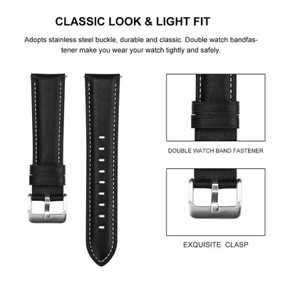 Bracelet 41/45mm Stitching Leather Band Watch Strap For  display picture 1