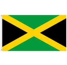 JAMAICA JAMAICAN CARIBBEAN NATIONAL LARGE 5 x 3FT FANS SUPPORTERS FLAG EYELETS