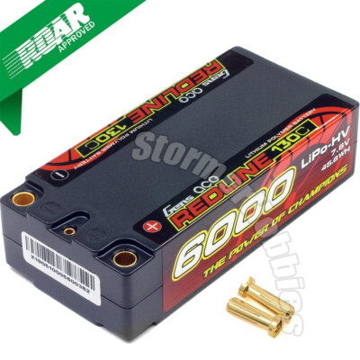 Gens Ace Redline 6000mAh 7.6V 130C 2S HV Shorty Lipo Battery pack #7146