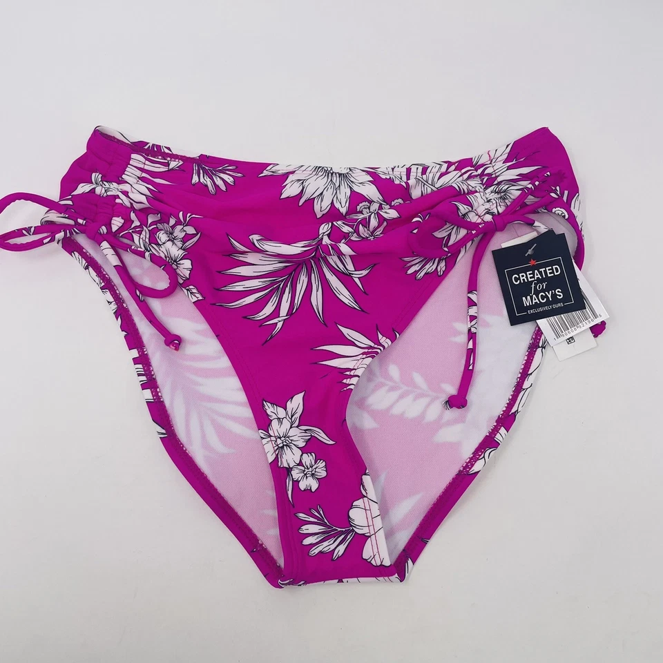 California Waves Juniors Medium Floral High Waisted Side Tie Bikini Bottoms 1580 - Image 3 of 4