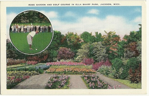 Rose Garden Golf Course Ella Sharp Park Jackson MI Michigan Postcard EBay