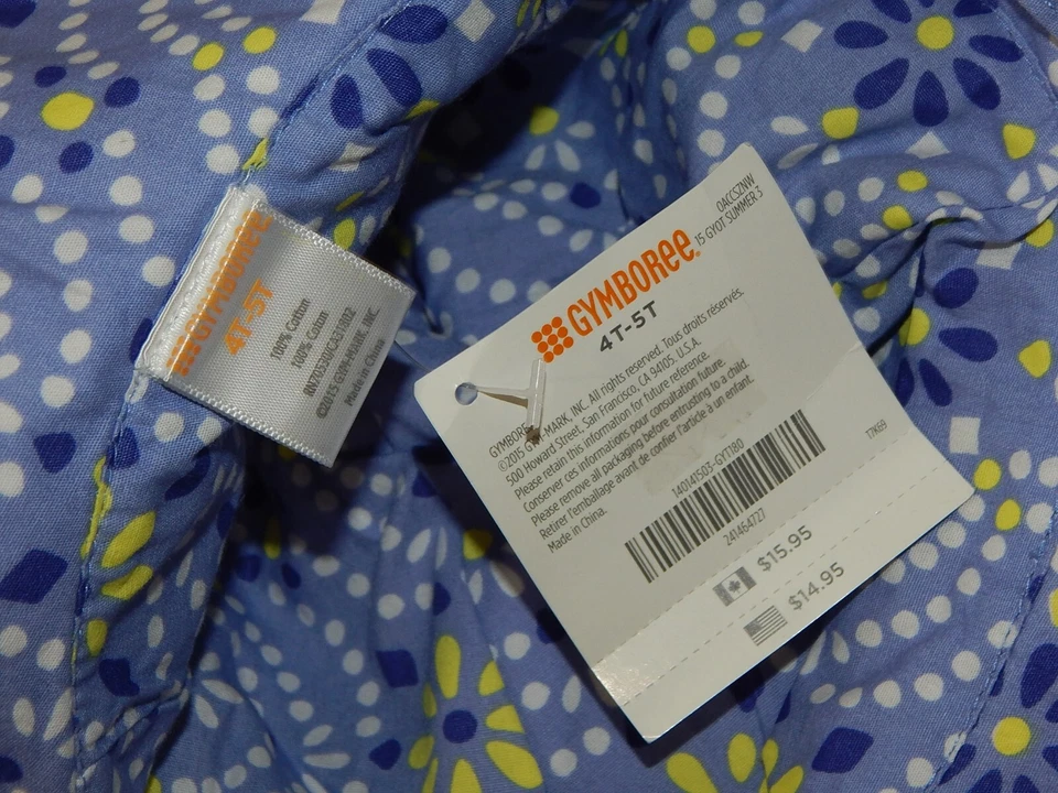 NUEVO CON ETIQUETAS Gymboree Niñas 4T 5T SAFARI Sonrisas Lavanda Correa Sol SOMBRERO Foto 4 de 4