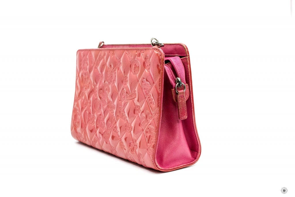 Used Chanel Mademoiselle Monaco Biarritz Purse Pink Patent Shoulder Bags  Shw AUT