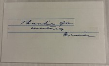 Emile Francis Hand Signed Auto Autograph Index Card New York Rangers Blackhawks