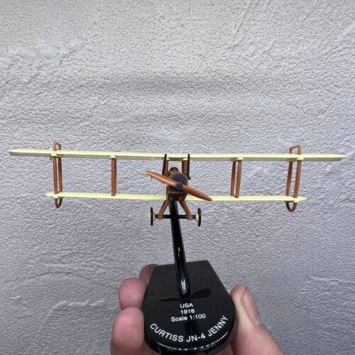 1:100 Alloy Diecast Military Model 1916 USA CURTISS JN-4 JENNY Biplane Aircraft - Picture 4 of 12