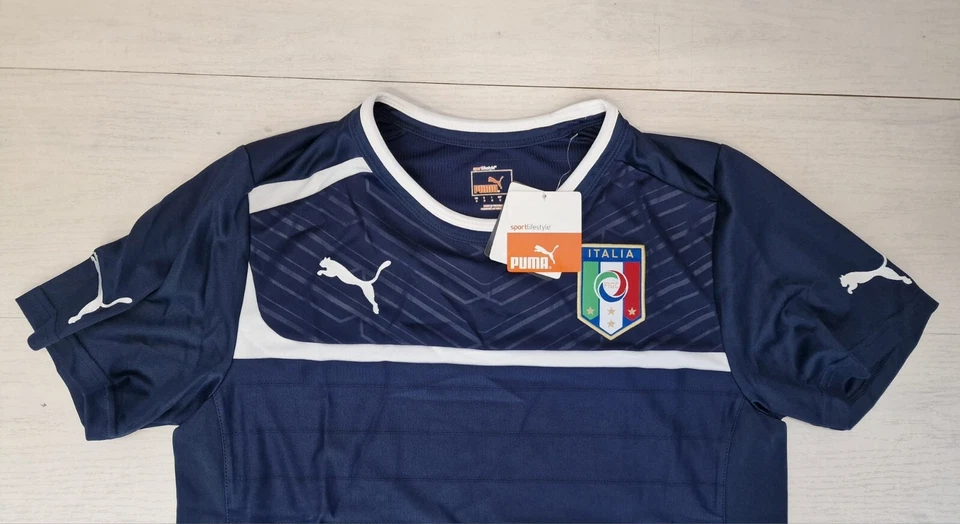 10106 ITALIA PUMA MAGLIA ALLENAMENTO ANNI BAMBINO BLU MAGLIETTA JUNIOR SH - Immagine 2 di 3