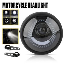 Universal 6.5"LED Motorcycle Hi/Lo Headlight Headlight+Bracket Motorbike Lamp Uk