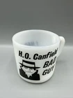 Vintage Federal H.O. Canfield Bad Guy I Had A Bad Idea Coffee Mug Milk Glass 3"