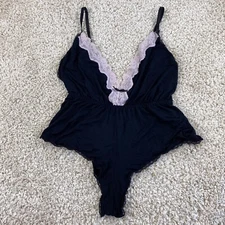 seven 'til midnight womens small nightie pajama one piece black pink cheeky