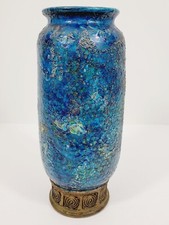MidCentury RARE Signed ITALY BITOSSI RIMINI ROSENTHAL NETTER BLUE POTTERY ALDO