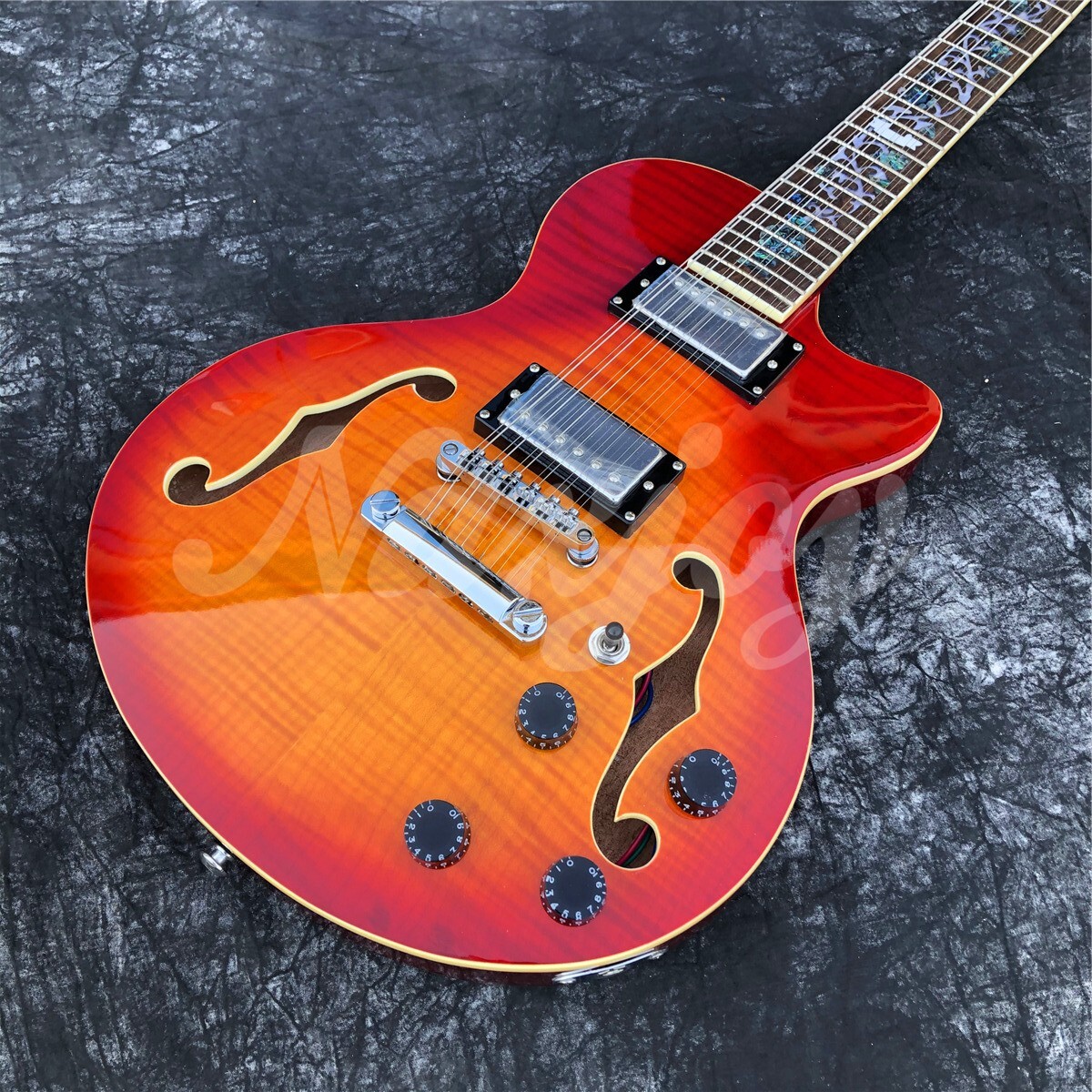 ギター GROTE Jazz Electric Guitar Semi(RED) Amazon.com: GROTE Jazz Electric Guitar Hollow Body Chrome