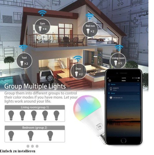 LED Lampe Wifi mit vielen Funktionen - die Beleuchtung mit Ihrer Stimme steuern - Bild 5 von 12
