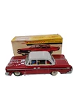 Tin Car, ME 728 Red Sedan, 1960s-70s with Driver - Battery. China collez