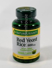 Natures Bounty 600 mg RED YEAST RICE premium formula 120 Capsules 06/2026