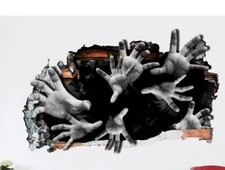 Halloween Floor Wall Decals, Ghost Hand Scratching